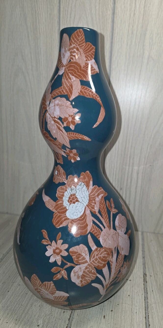 Anthropologie Jade Bird Floral Vase Boho Heritage Beautiful Cottagecore Read